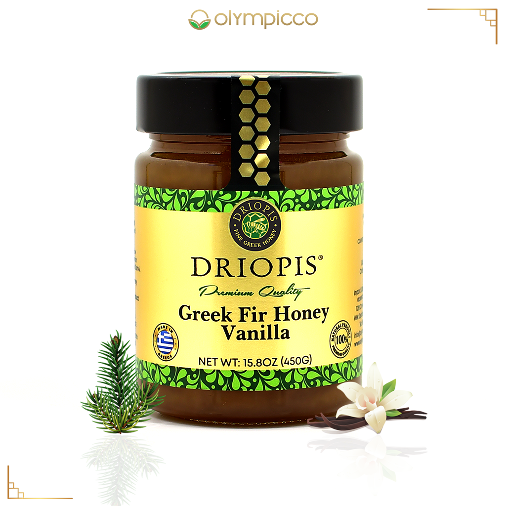 DRIOPIS Greek Vanilla Fir Tree Honey – Limited Production 450g/15.8oz - OLYMPICCO.COM