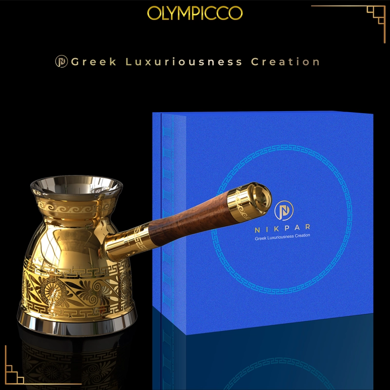 NIKPAR Luxury Greek Coffee Pot Macedonian Collection 10oz (Small)