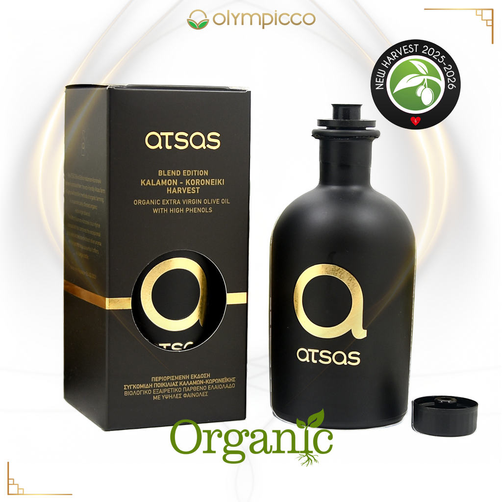 Atsas Organic Extra Virgin Olive Oil Extremely High Phenolic - Gold Blend Limited Edition 250ml on a white background