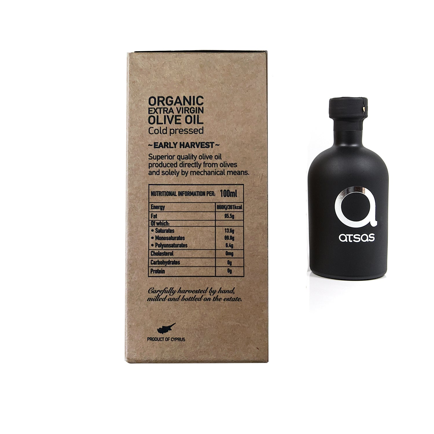 Atsas - Pure Organic Evoo - High Phenolic Content - Harvest 2022/2023 | 100ml & 250ml