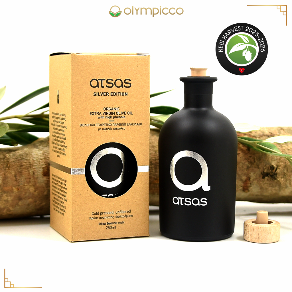 Atsas - Pure Organic Evoo - High Phenolic Content - Harvest 2025/2026 | 100ml & 250ml - OLYMPICCO.COM