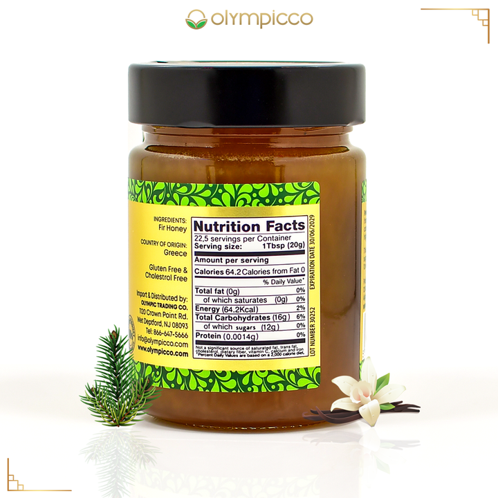 DRIOPIS Greek Vanilla Fir Tree Honey – Limited Production 450g/15.8oz - OLYMPICCO.COM