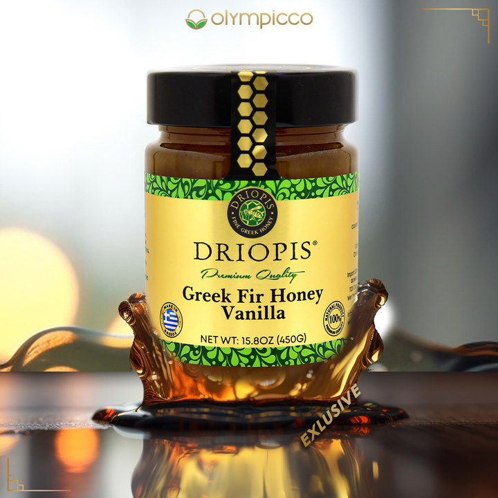 DRIOPIS Greek Vanilla Fir Tree Honey – Limited Production 450g/15.8oz - OLYMPICCO.COM