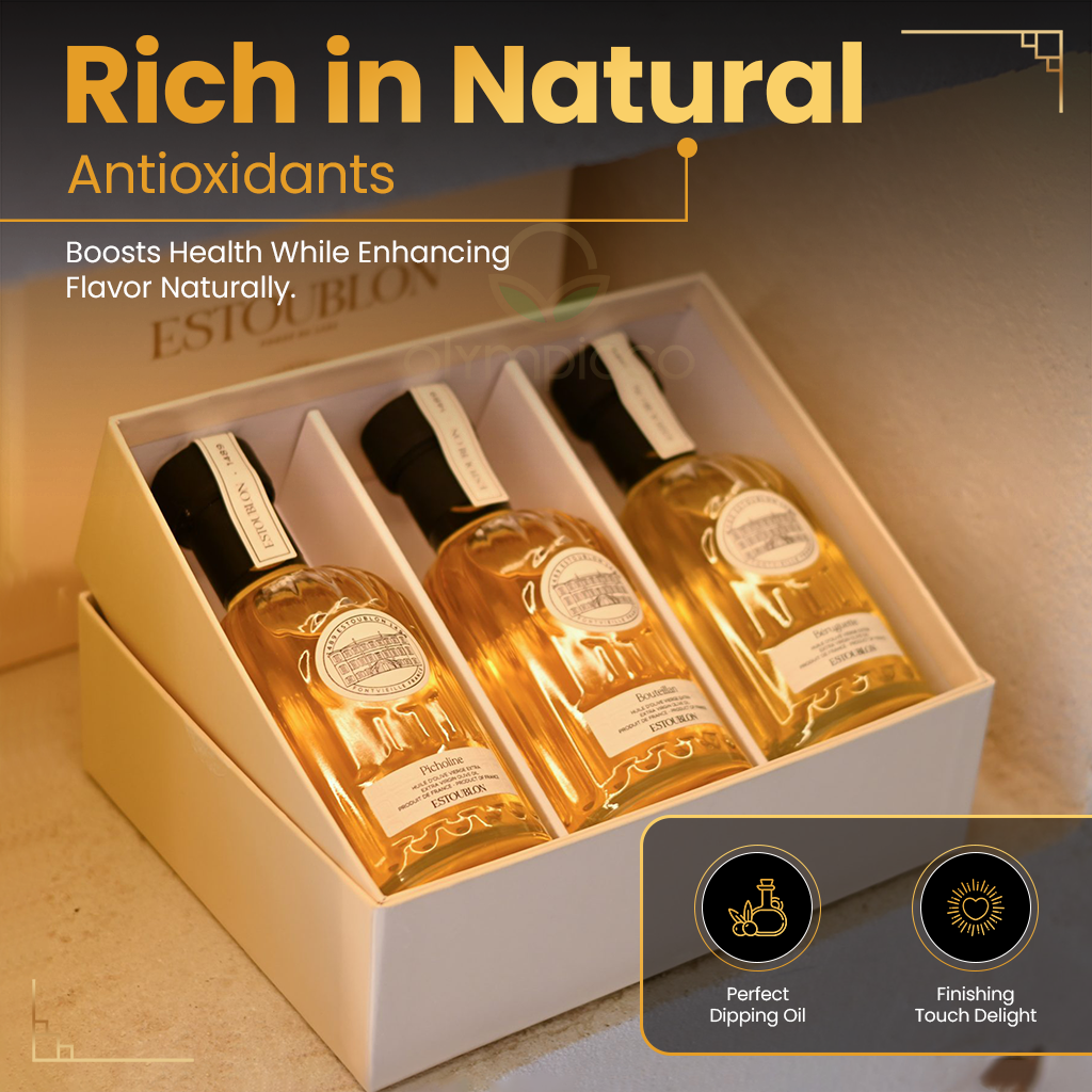 ESTOUBLON Extra Virgin Olive Oil Discovery Gift Box | Single Variety Set (3×200ml)