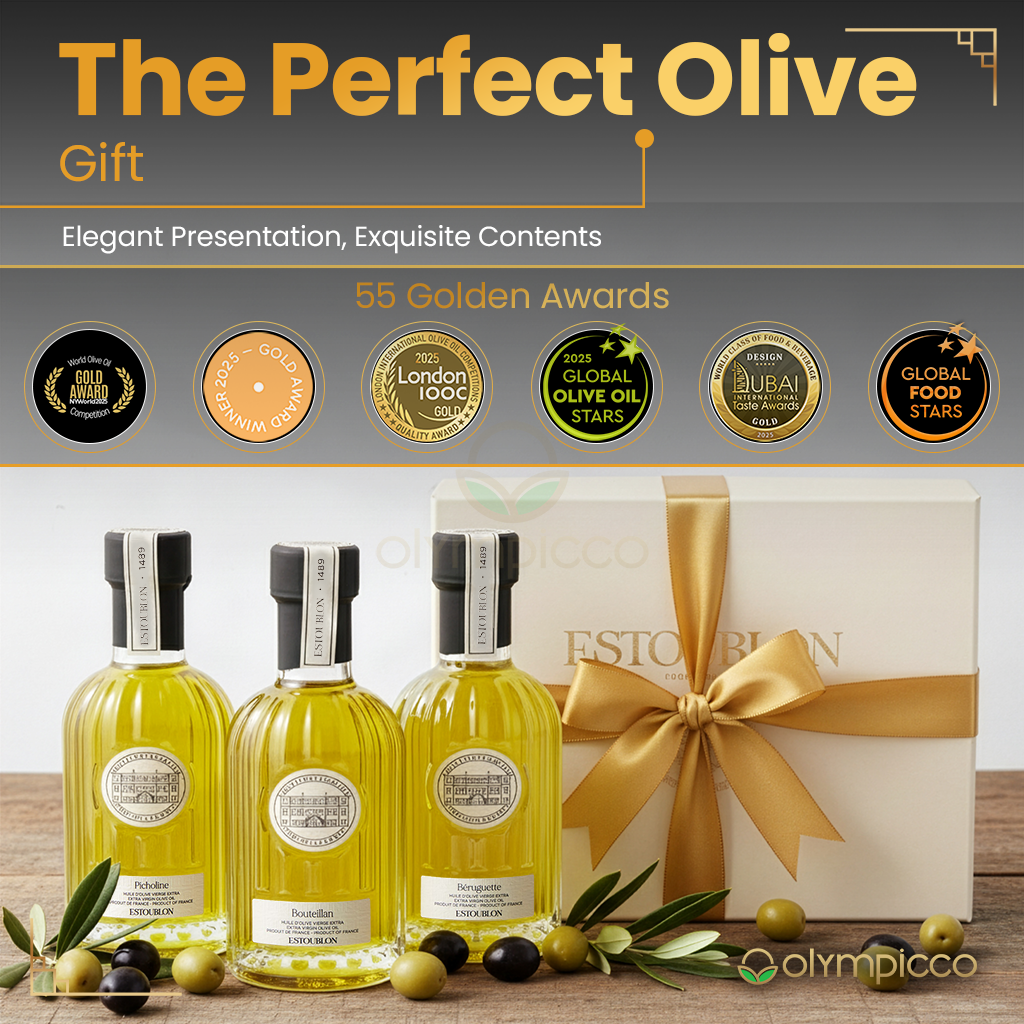 ESTOUBLON Extra Virgin Olive Oil Discovery Gift Box | Single Variety Set (3×200ml) - OLYMPICCO.COM
