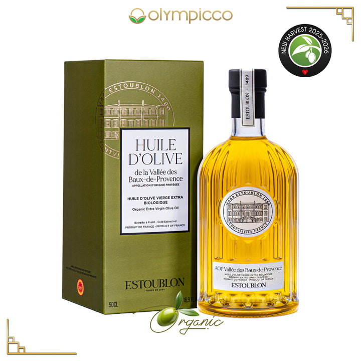Estoublon Organic AOP Vallée des Baux-de-Provence Extra Virgin Olive Oil Gift Box | Premium French EVOO - OLYMPICCO.COM