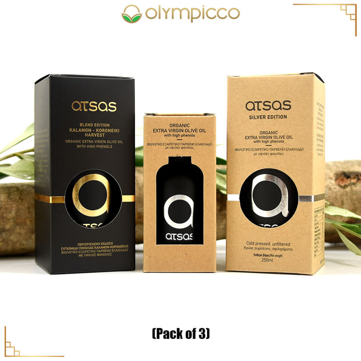Atsas Organic Extra Virgin Olive Oil Extremely High Phenolic - Bundle - OLYMPICCO.COM