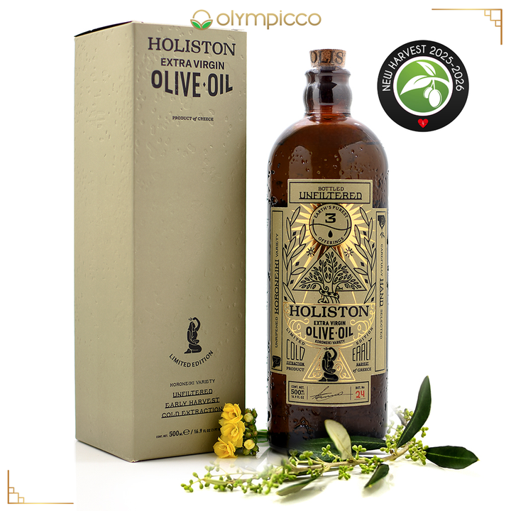 HOLISTON Limited Edition Ultra-Premium Phenolic Extra Virgin Olive Oil 500ml - NEW Harvest 2025/2026 - OLYMPICCO.COM