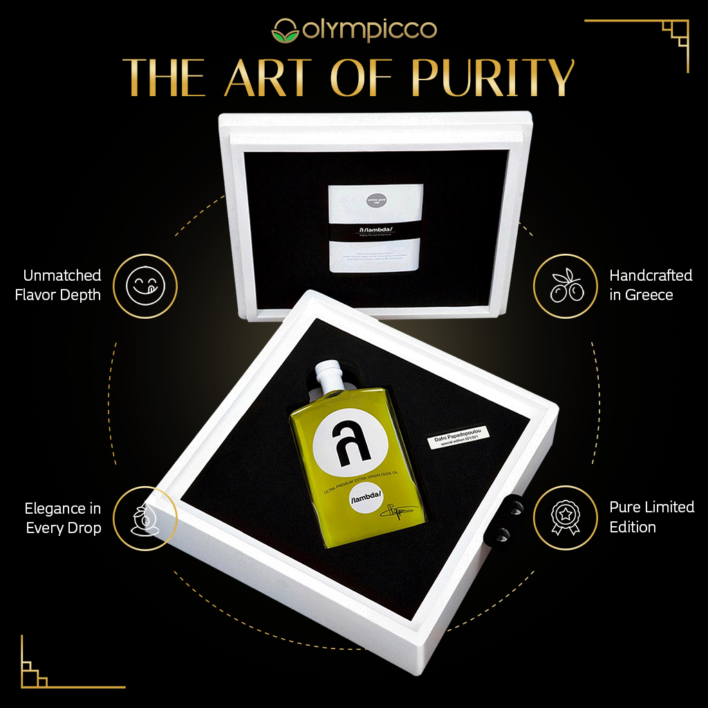 Lambda Ultra-Premium Extra Virgin Olive Oil - Bespoke White Gold Plated Edition