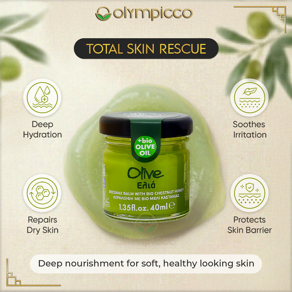 Melira Beeswax Balm – Organic Olive Oil & Chestnut Honey - Dermatologically Tested | Made in Greece