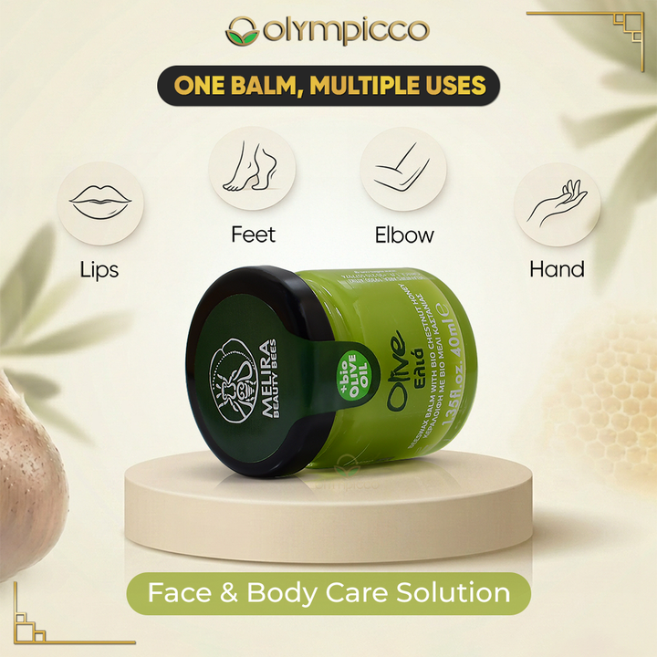 Melira Beeswax Balm – Organic Olive Oil & Chestnut Honey - Dermatologically Tested | Made in Greece - OLYMPICCO.COM