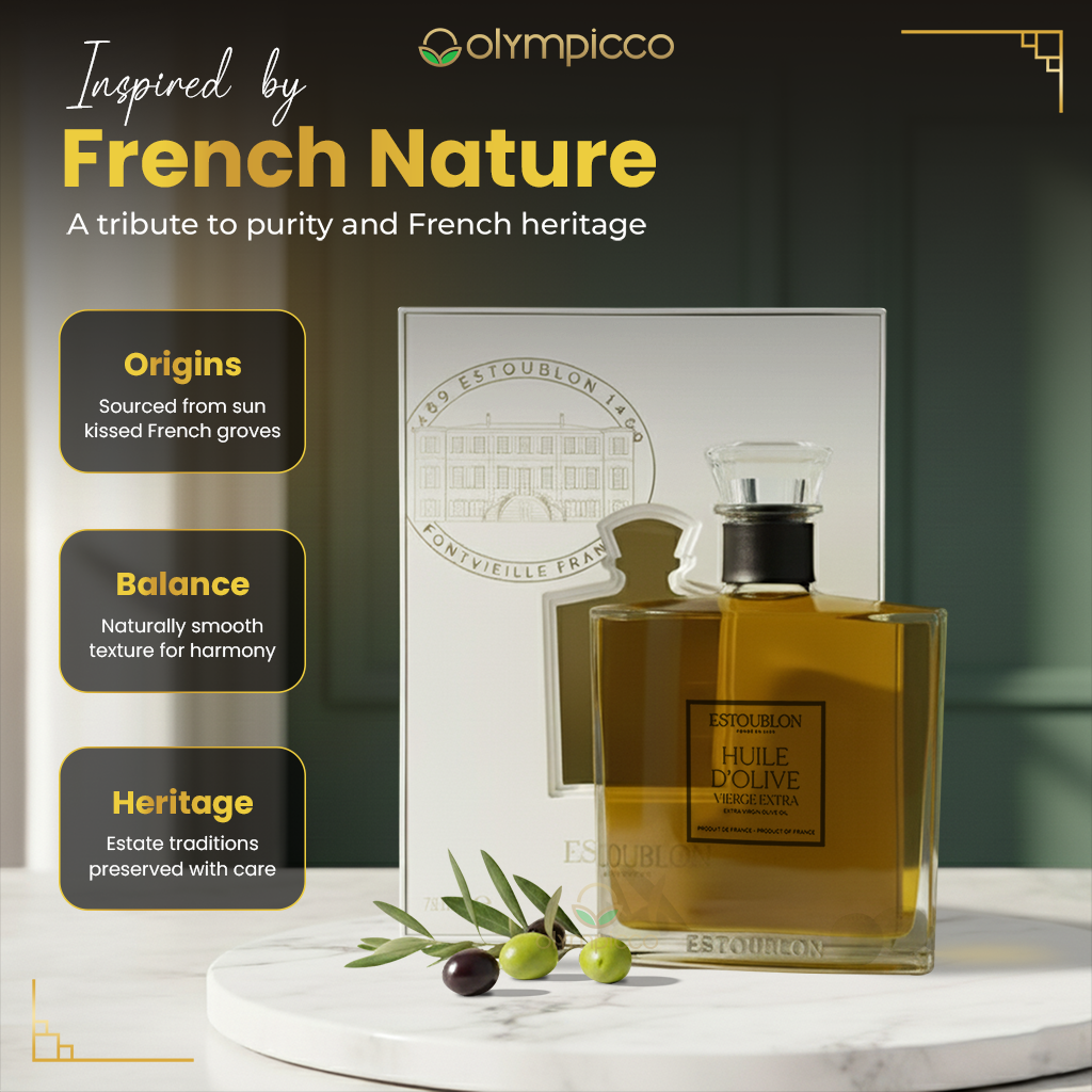ESTOUBLON Flacon Couture Extra Virgin Olive Oil Grand Cru | Luxury Gift Box 750ml