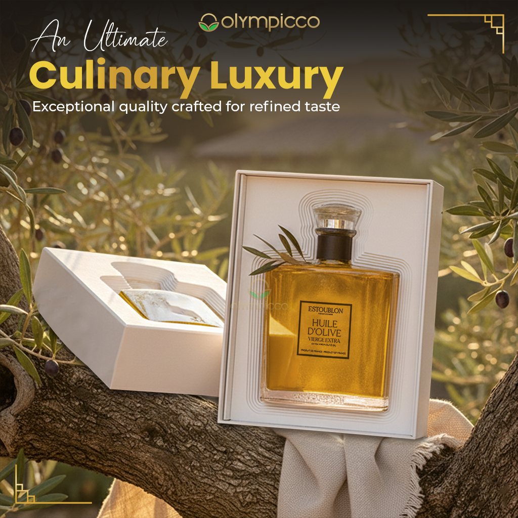 ESTOUBLON Flacon Couture Extra Virgin Olive Oil Grand Cru | Luxury Gift Box 750ml - OLYMPICCO.COM