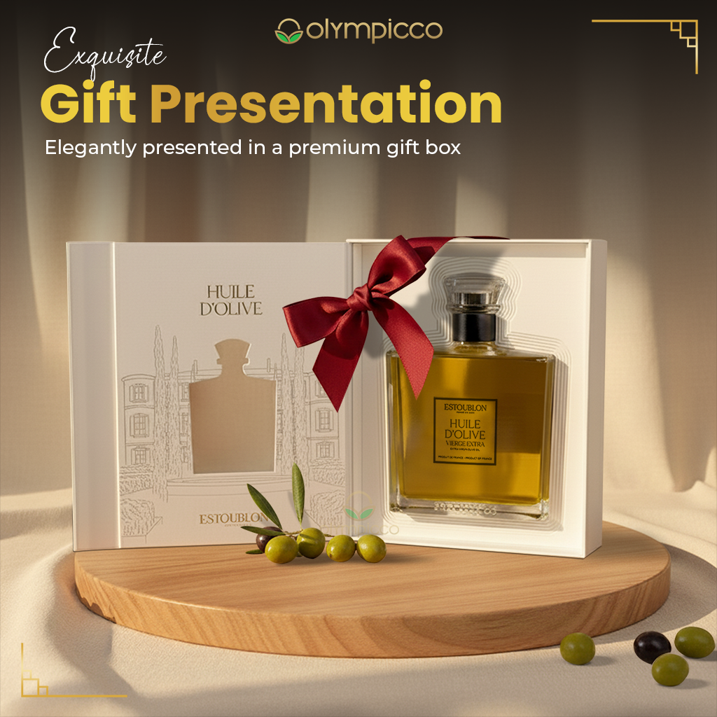 ESTOUBLON Flacon Couture Extra Virgin Olive Oil Grand Cru | Luxury Gift Box 750ml - OLYMPICCO.COM
