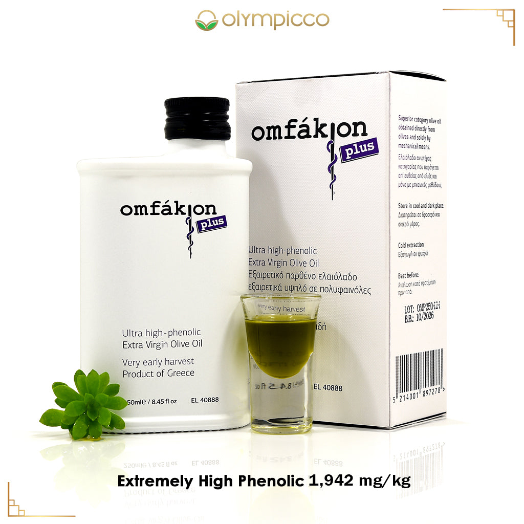 OMFAKION PLUS Extra Virgin Olive Oil High Phenolic 250ml | Early Harvest 2026/2027 - OLYMPICCO.COM