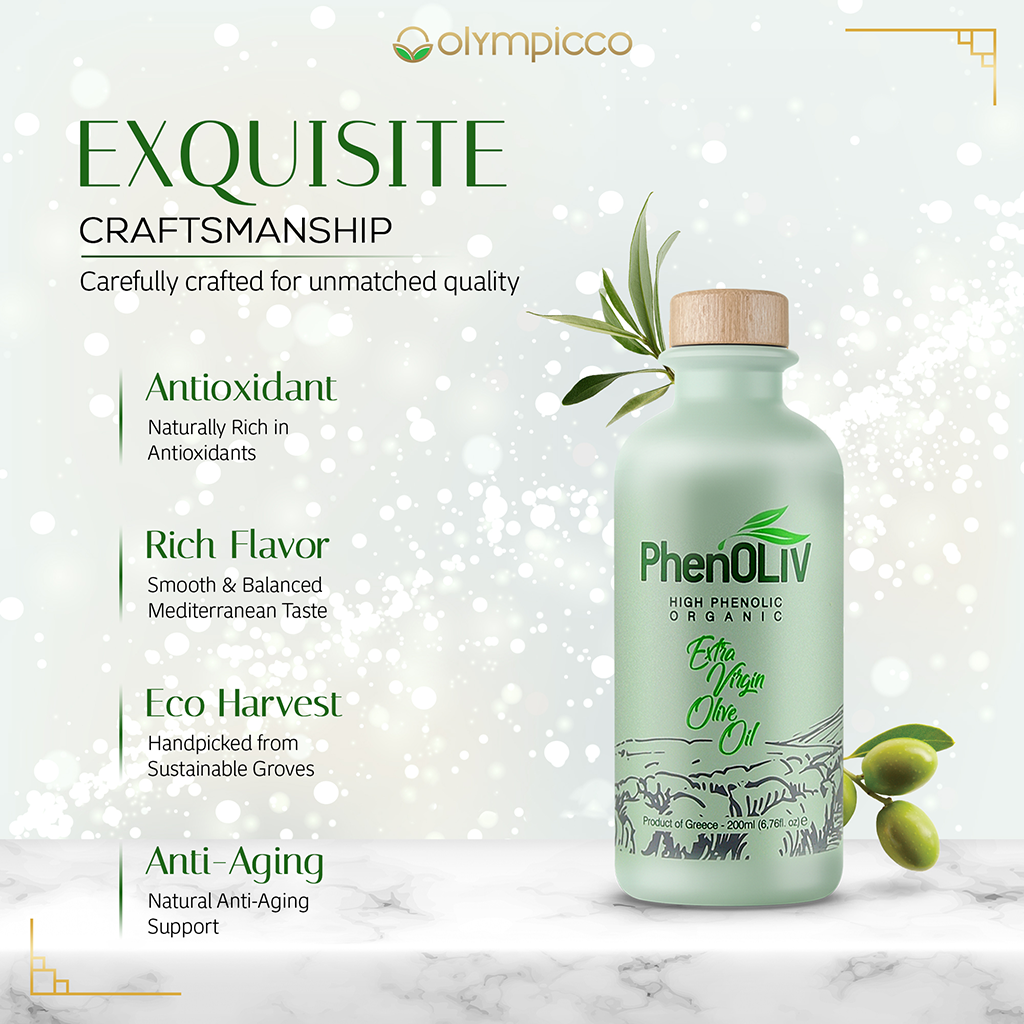 PhenOLIV Organic Extra Virgin Olive Oil, High Phenolic Content - Harvest 2025 /2026