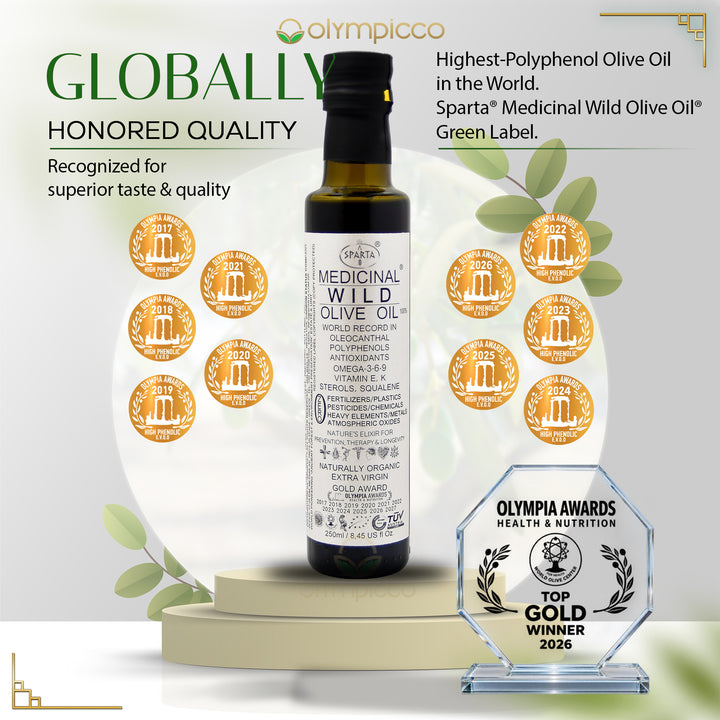 SPARTA Medicinal Organic Premium Wild Olive Oil White Label Awards