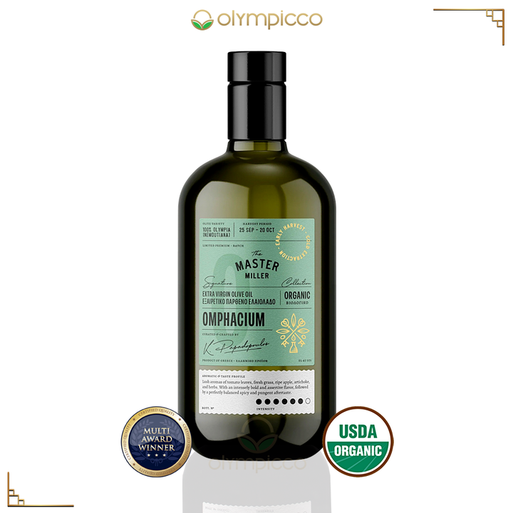 The Master Miller Omphacium Organic Early Harvest EVOO - High-Phenolic, Award-Winning - OLYMPICCO.COM