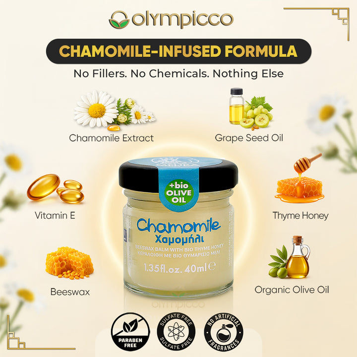 Melira Beeswax Balm with Chamomile, Bio Thyme Honey & Organic Olive Oil | Dermatologically Tested | Made in Greece - OLYMPICCO.COM