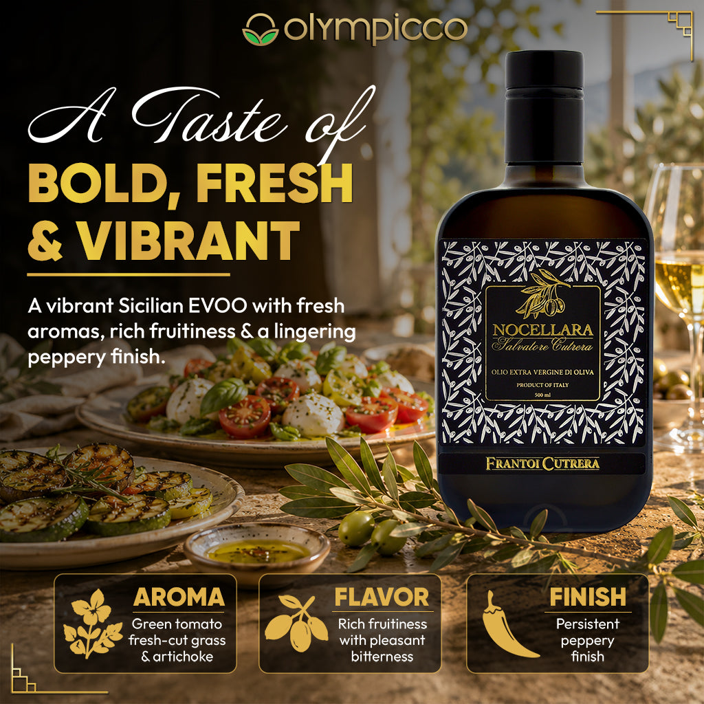 Nocellara Salvatore Cutrera Extra Virgin Olive Oil 500ml | Award-Winning Sicilian EVOO - OLYMPICCO.COM