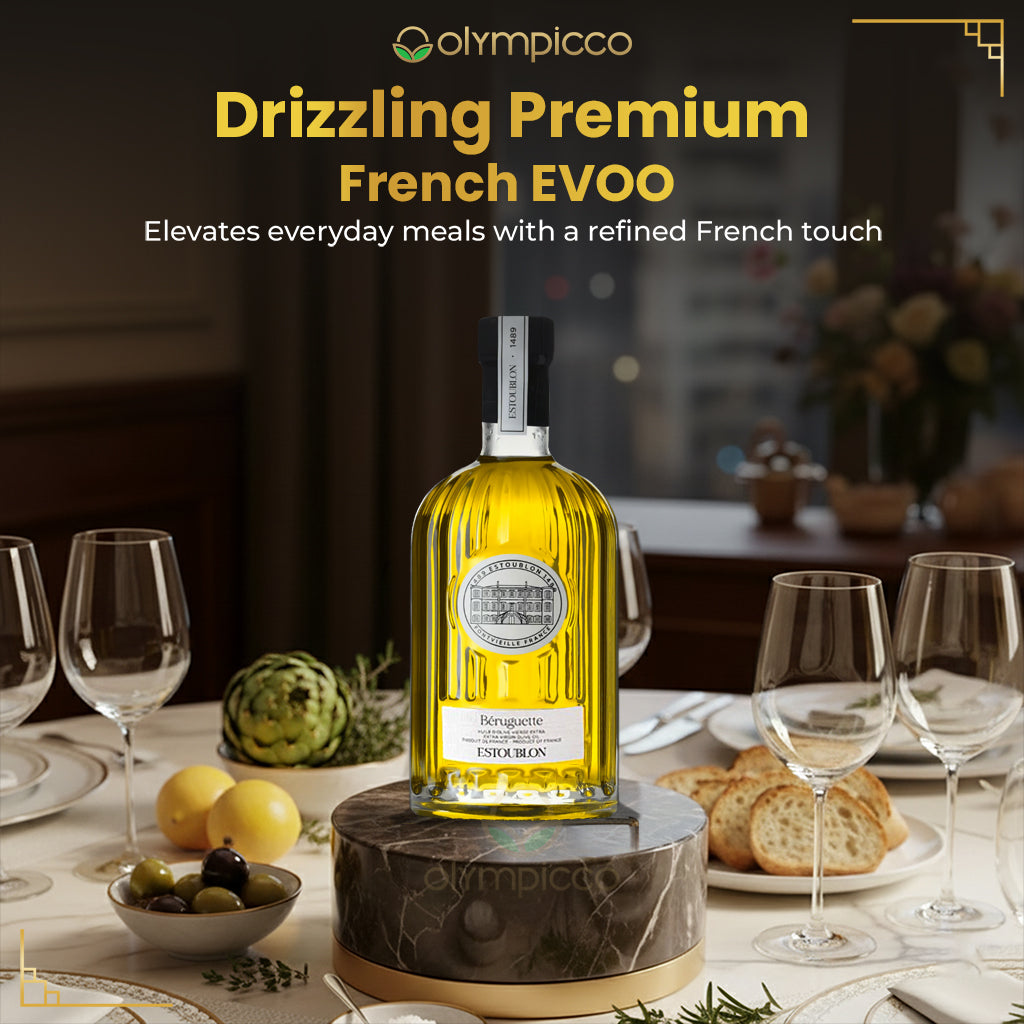 Estoublon Beruguette Extra Virgin Olive Oil 500ml | Gold Award-Winning Premium French EVOO in Luxury Gift Box - OLYMPICCO.COM