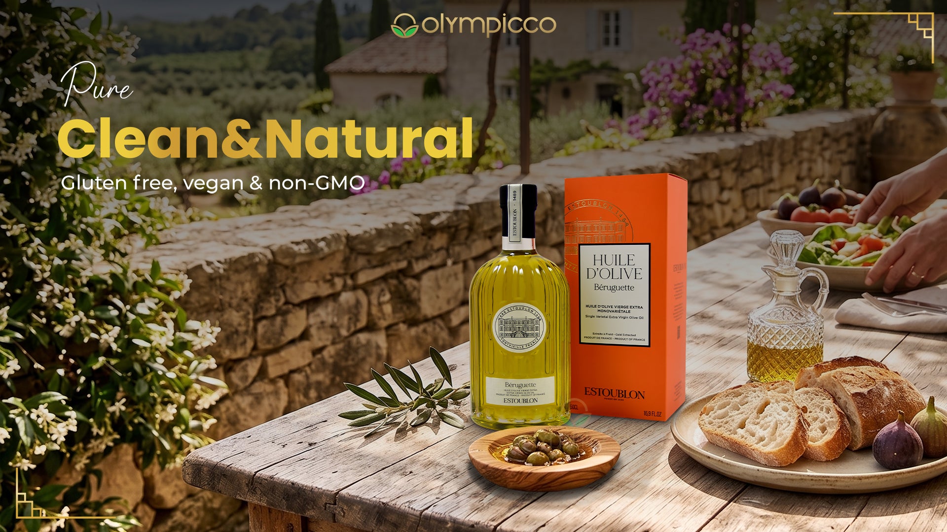 Premium French Extra Virgin Olive Oil made from 100% Béruguette olives