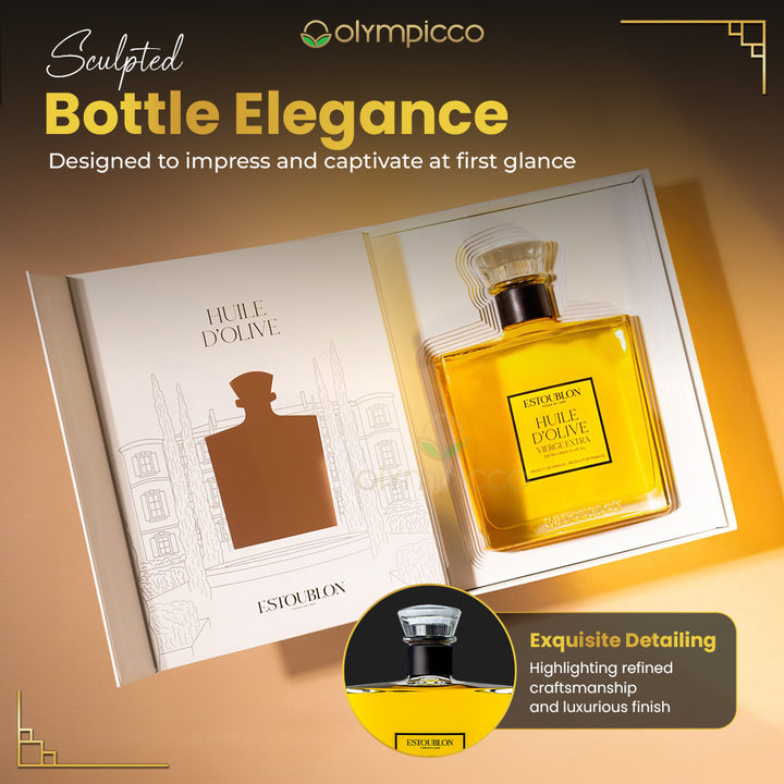 ESTOUBLON Flacon Couture Extra Virgin Olive Oil Grand Cru | Luxury Gift Box 750ml - OLYMPICCO.COM