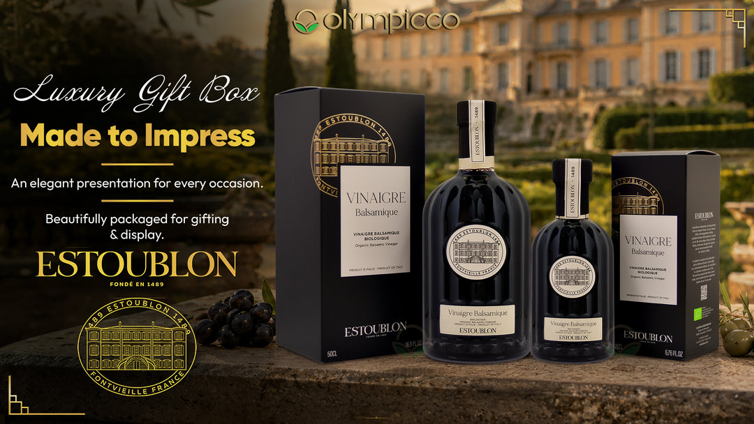 Estoublon Organic Balsamic Vinegar with Gift Box 500ml | Premium French Aged Balsamic | Luxury Gourmet Gift - OLYMPICCO.COM