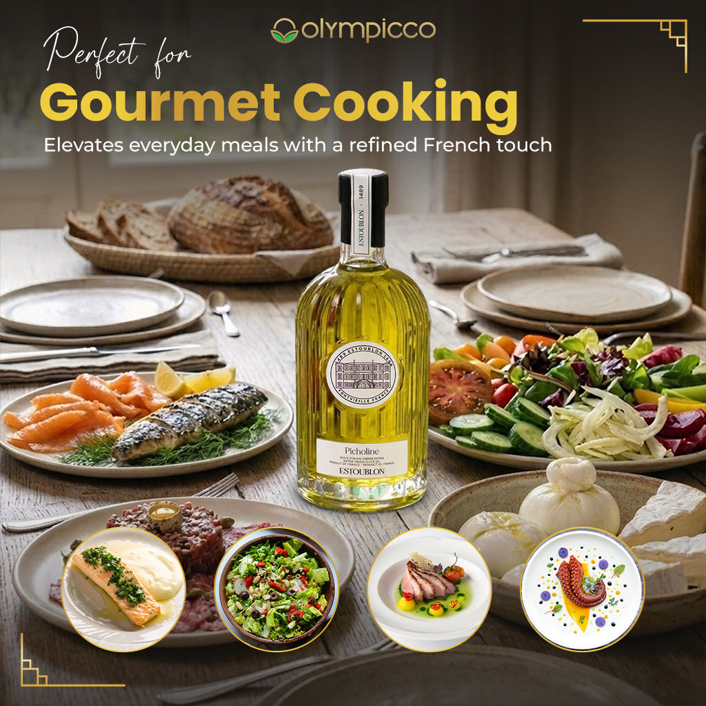 ESTOUBLON Picholine Extra Virgin Olive Oil 500ml | Award-Winning French Single-Varietal EVOO from Provence - OLYMPICCO.COM