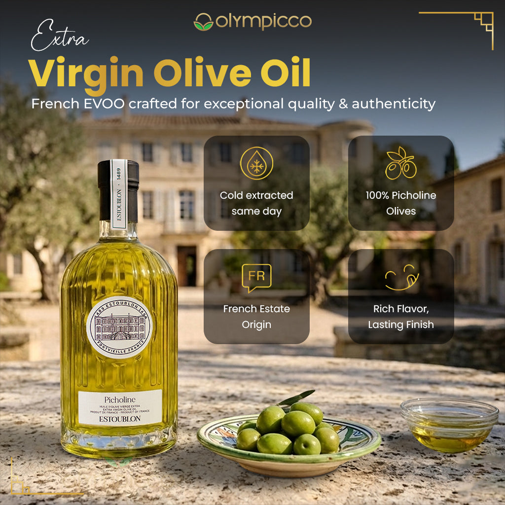 ESTOUBLON Picholine Extra Virgin Olive Oil 500ml | Award-Winning French Single-Varietal EVOO from Provence - OLYMPICCO.COM