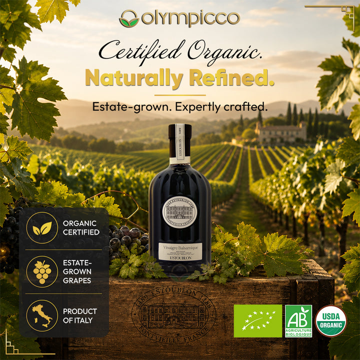 Estoublon Organic Balsamic Vinegar with Gift Box 500ml | Premium French Aged Balsamic | Luxury Gourmet Gift - OLYMPICCO.COM