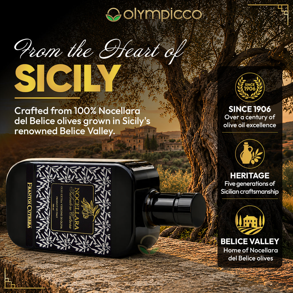 Nocellara Salvatore Cutrera Extra Virgin Olive Oil 500ml | Award-Winning Sicilian EVOO - OLYMPICCO.COM