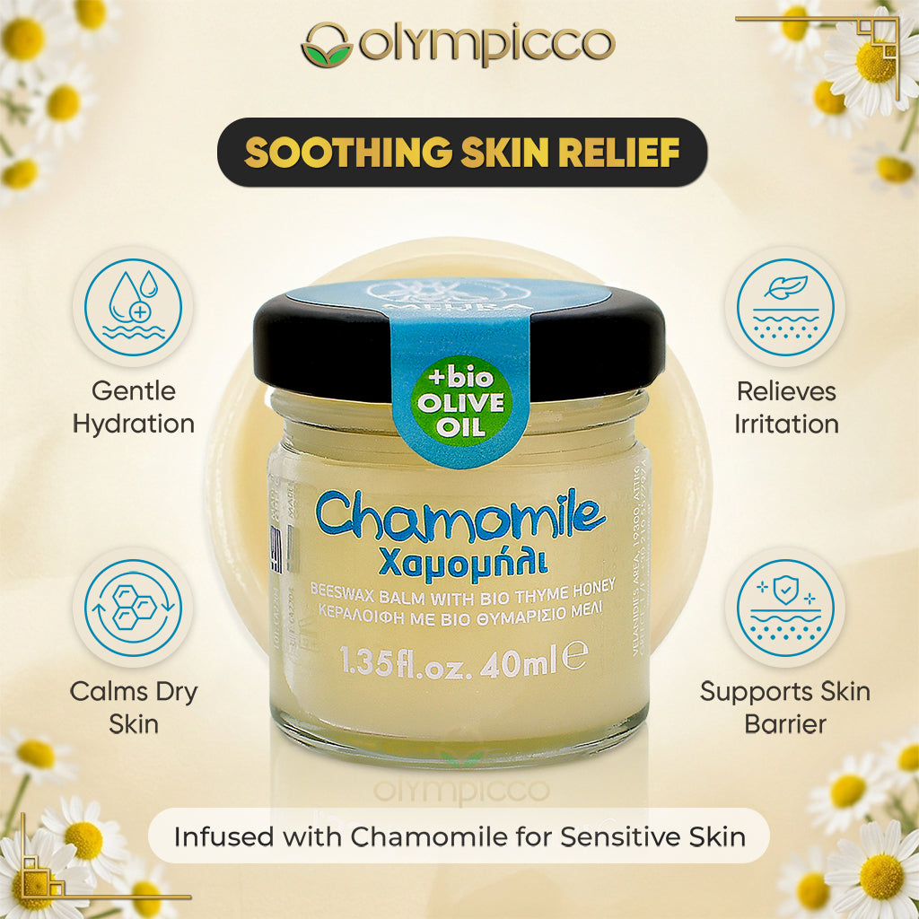 Melira Beeswax Balm with Chamomile, Bio Thyme Honey & Organic Olive Oil | Dermatologically Tested | Made in Greece - OLYMPICCO.COM