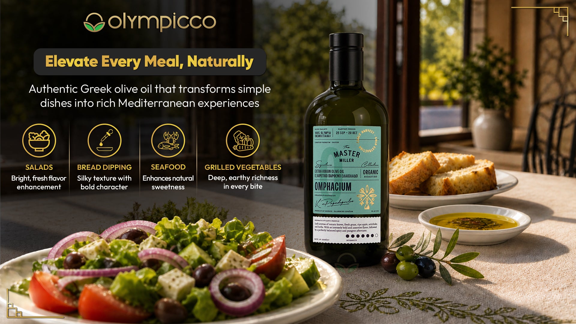 The Master Miller Omphacium Organic Early Harvest EVOO - High-Phenolic, Award-Winning
