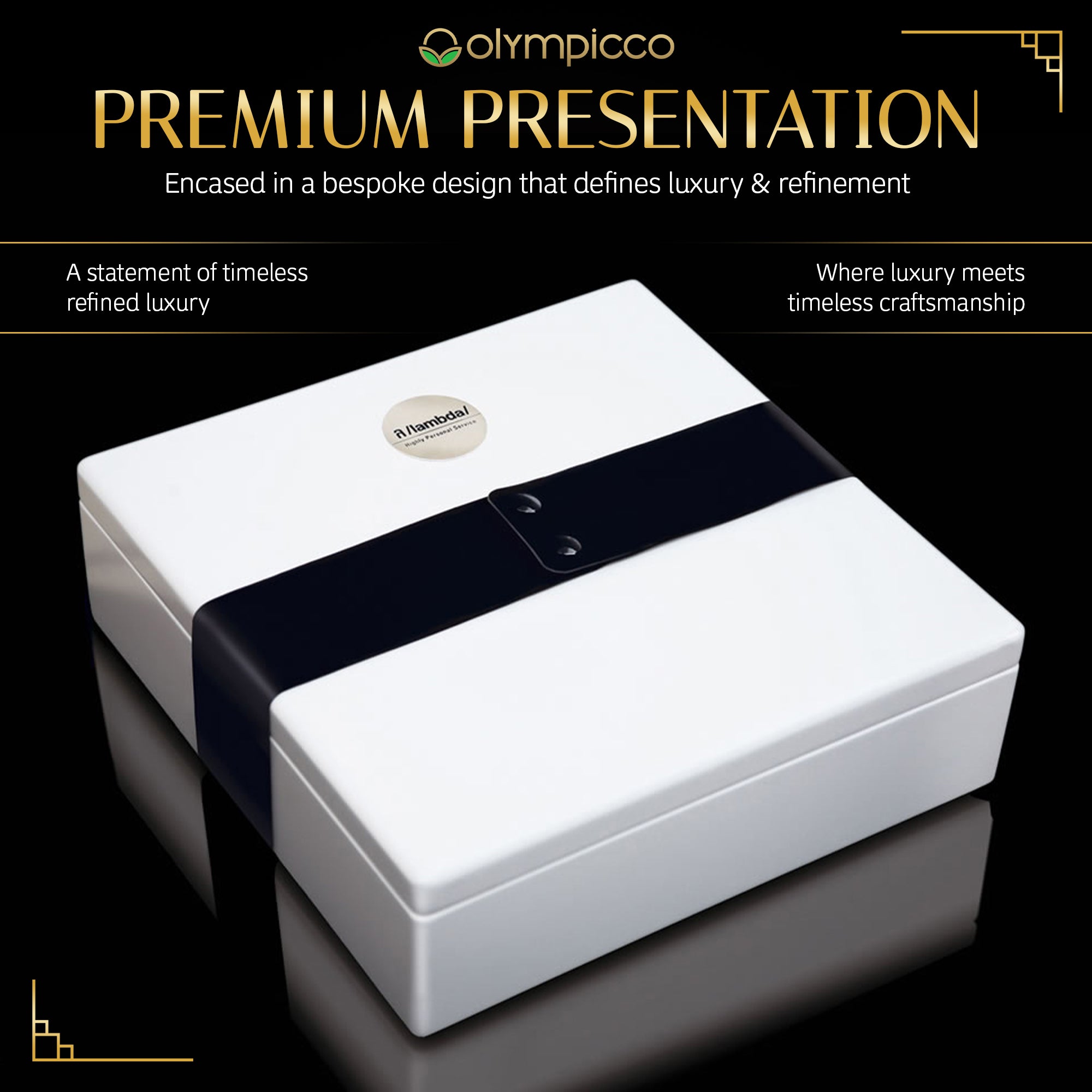 Lambda Ultra-Premium Extra Virgin Olive Oil - Bespoke White Gold Plated Edition
