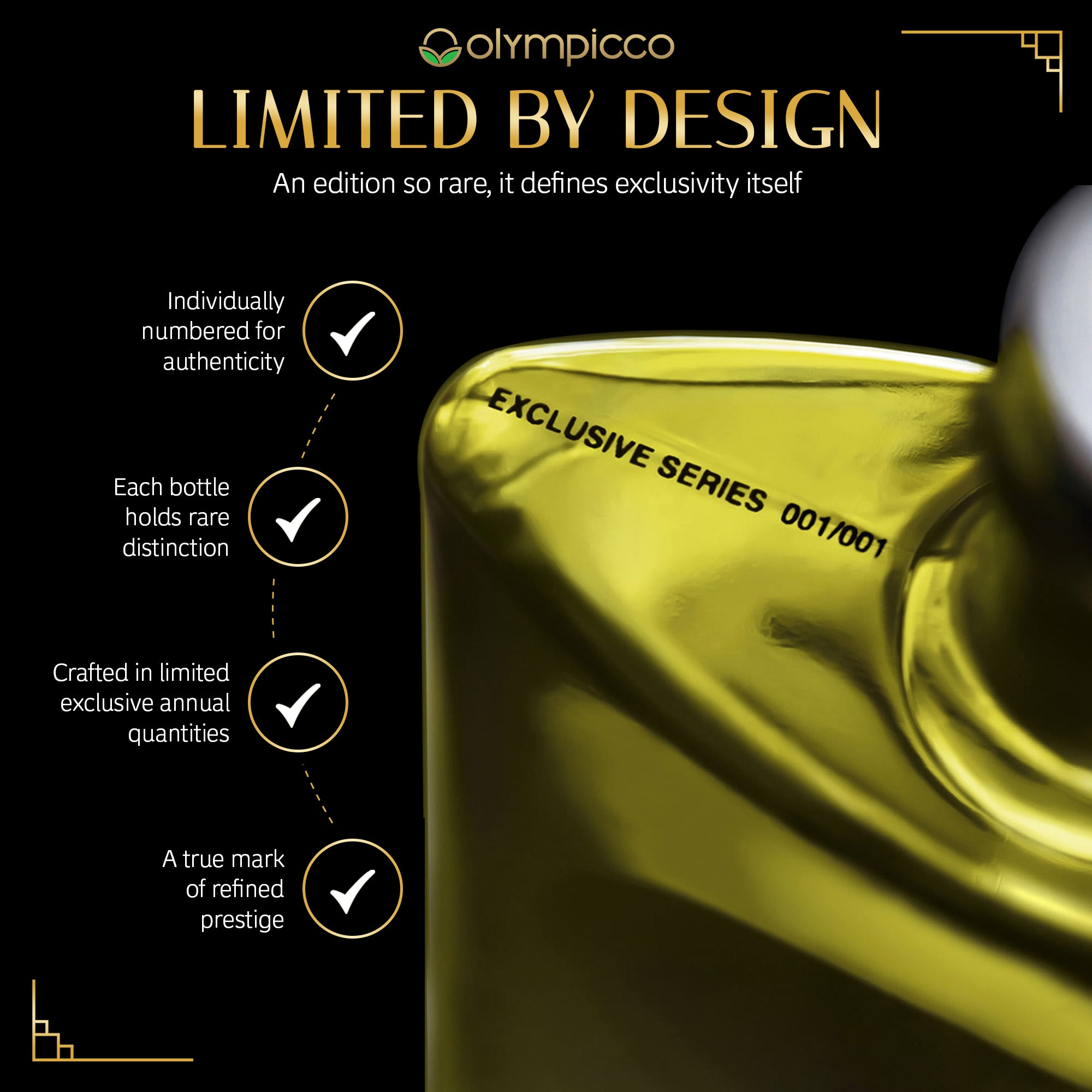 Lambda Ultra-Premium Extra Virgin Olive Oil - Bespoke White Gold Plated Edition