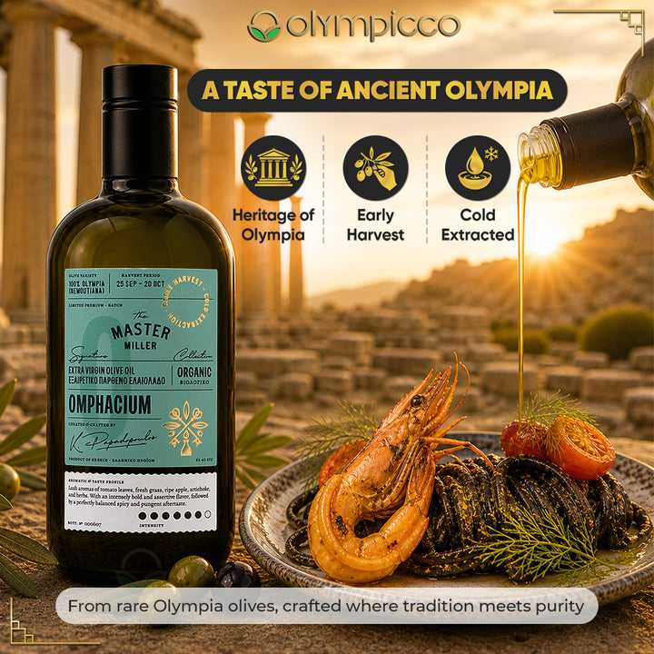 The Master Miller Omphacium Organic Early Harvest EVOO - High-Phenolic, Award-Winning - OLYMPICCO.COM