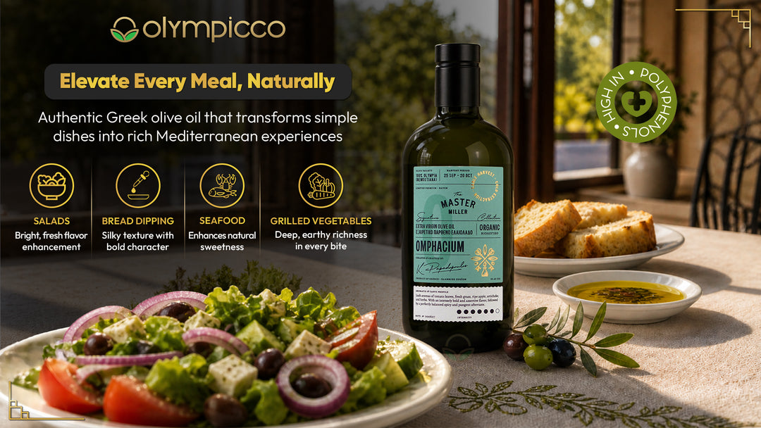 The Master Miller Omphacium Organic Early Harvest EVOO - High-Phenolic, Award-Winning - OLYMPICCO.COM