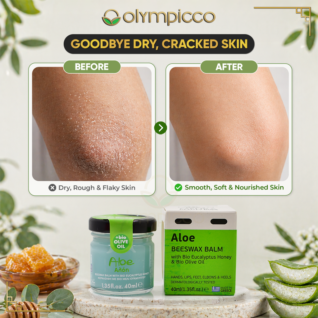 Melira Beeswax Balm with Aloe & Eucalyptus Honey Natural Moisturizing Balm with Organic Olive Oil | Made in Greece - OLYMPICCO.COM