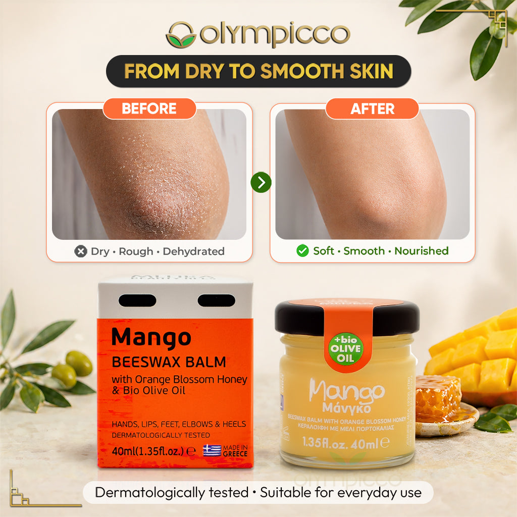 Melira Beeswax Balm Mango with Orange Blossom Honey & Organic Olive Oil | Natural Skin Repair | Made in Greece - OLYMPICCO.COM