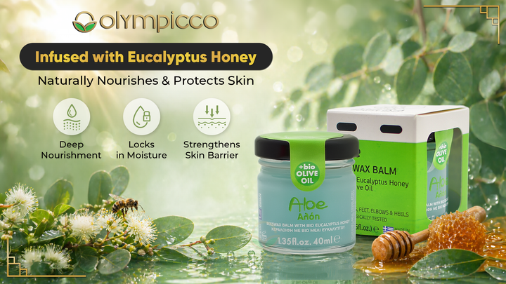 Melira Beeswax Balm with Aloe & Eucalyptus Honey Natural Moisturizing Balm with Organic Olive Oil | Made in Greece - OLYMPICCO.COM