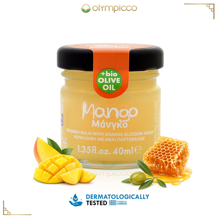 Melira Beeswax Balm Mango with Orange Blossom Honey & Organic Olive Oil | Natural Skin Repair | Made in Greece - OLYMPICCO.COM
