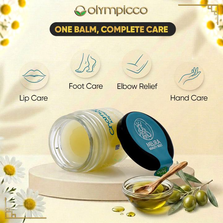 Melira Beeswax Balm with Chamomile, Bio Thyme Honey & Organic Olive Oil | Dermatologically Tested | Made in Greece - OLYMPICCO.COM