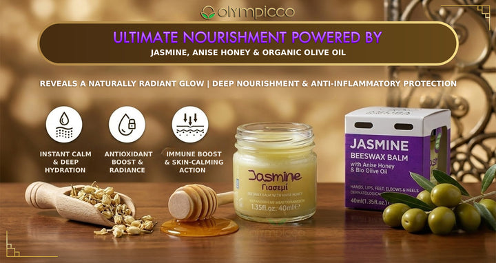 Melira Beeswax Balm Jasmine & Anise Honey | Organic Olive Oil Moisturizer | 100% Natural Skin Care | Made in Greece - OLYMPICCO.COM