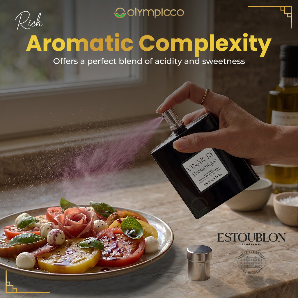 Estoublon Organic Balsamic Vinegar Spray 100ml | Premium French Aged Balsamic | Fine Mist Culinary Spray - OLYMPICCO.COM