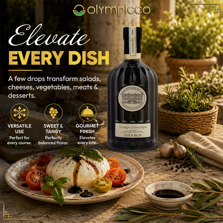 Estoublon Organic Balsamic Vinegar with Gift Box 500ml | Premium French Aged Balsamic | Luxury Gourmet Gift - OLYMPICCO.COM