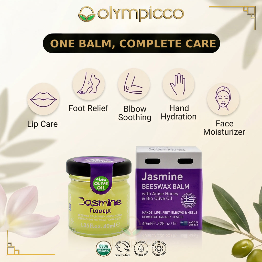Melira Beeswax Balm Jasmine & Anise Honey | Organic Olive Oil Moisturizer | 100% Natural Skin Care | Made in Greece - OLYMPICCO.COM