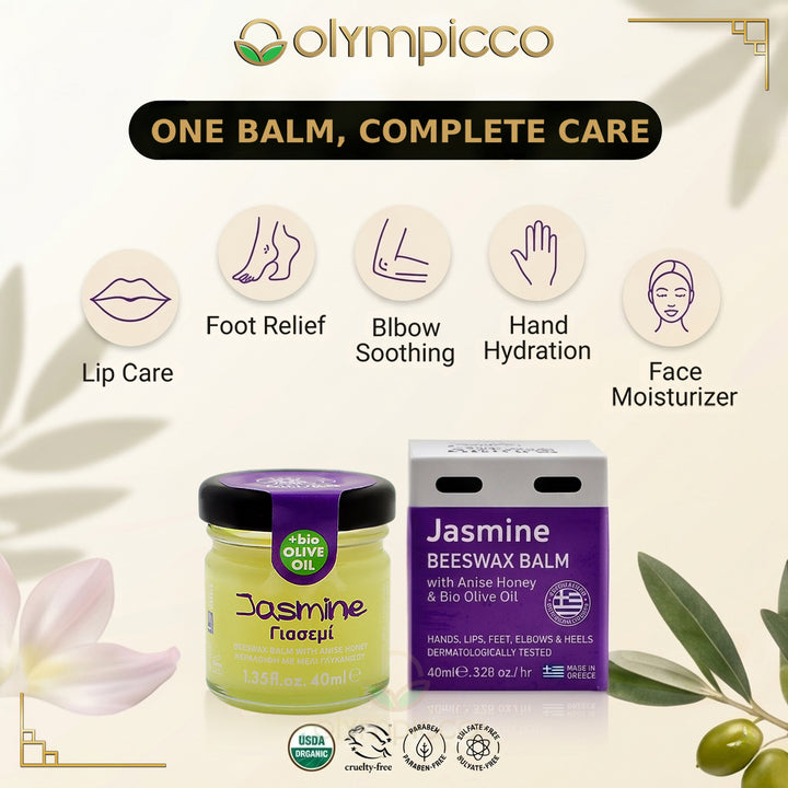Melira Beeswax Balm Jasmine & Anise Honey | Organic Olive Oil Moisturizer | 100% Natural Skin Care | Made in Greece - OLYMPICCO.COM